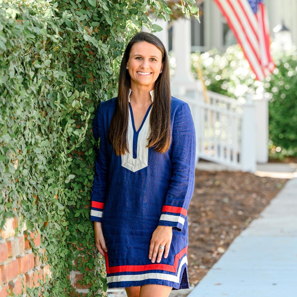 Sail to Sable Linen Tunic Red White and Blue